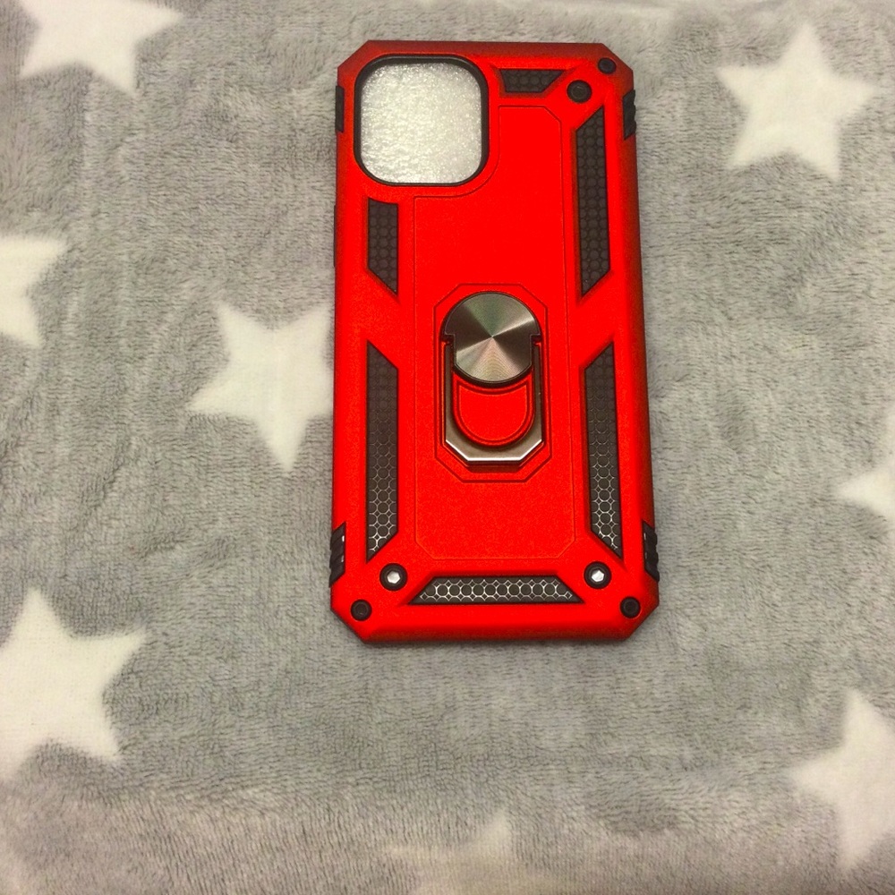 iPhone 12 Pro Max 6.7” Rubberized Hybrid Protective Case/Rotatable Ring Stand